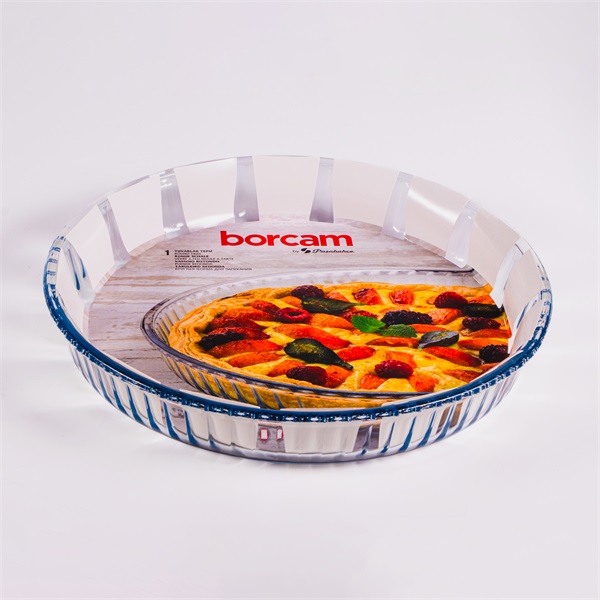 BORCAM kerek bordázott hőálló üvegedény 2.950ml, 319*50mm