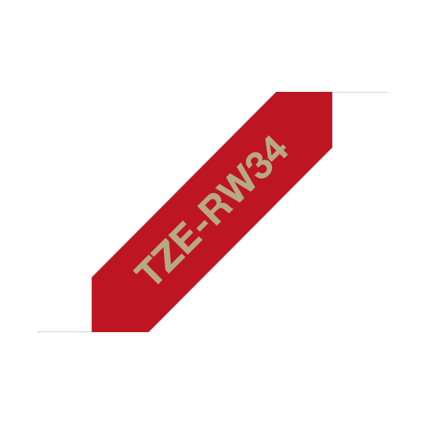 BROTHER TZe-RW34 12mm 0.47" 4 méter bordó alapon arany textil szalag