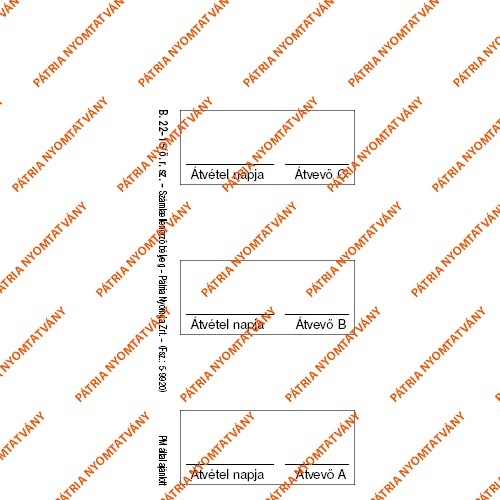 B.22-15/O 48x100mm 50lapos "Számlaellenőrző bélyeg" öntapadó nyomtatvány