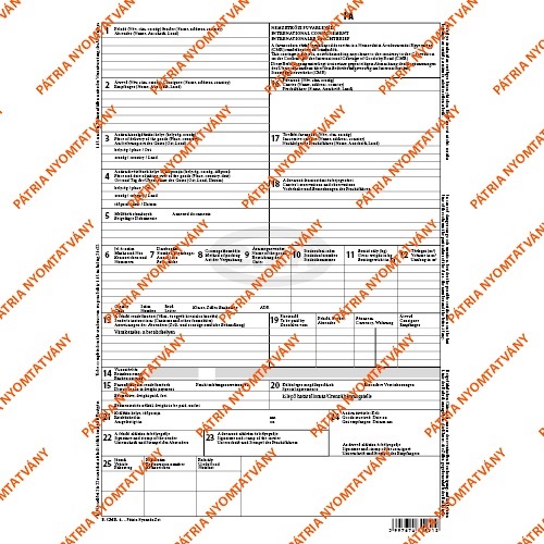 B.CMR/4 4lapos álló "Nemzetközi CMR fuvarlevél" nyomtatványok