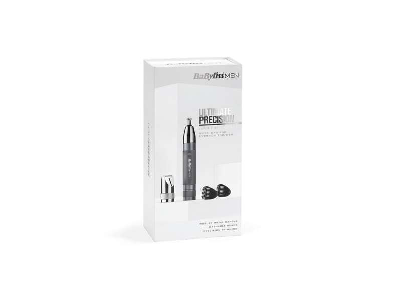 BaByliss E116E Super X-Metal Series szürke-ezüst orr- és fülszőrzetnyíró szemöldök trimmerrel
