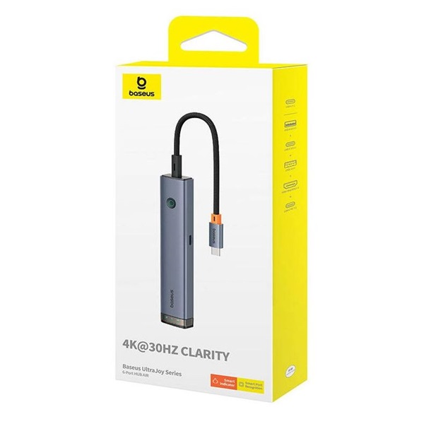 Baseus B00052802811-01 UltraJoy 6in1 szürke HUB