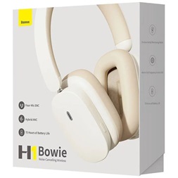Baseus Bowie H1 ANC Bluetooth fehér fejhallgató (Újracsomagolt)