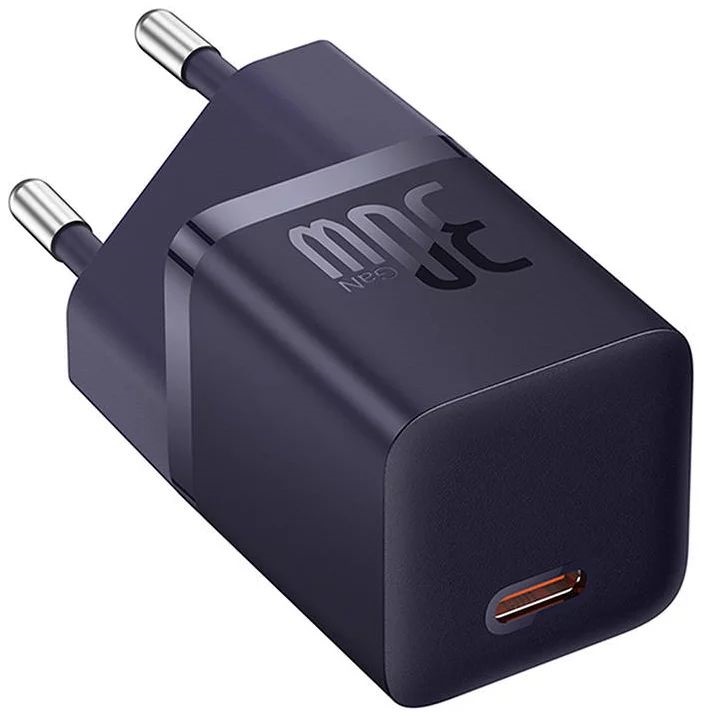 Baseus CCGN070705 Mini GaN5 30W lila hálózati töltő adapter