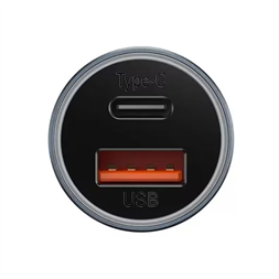 Baseus CGJM000113 Golden Contactor Max 60W/USB-A + USB-C szürke autós töltő