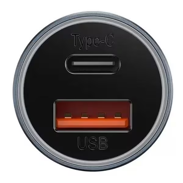 Baseus CGJM000113 Golden Contactor Max 60W/USB-A + USB-C szürke autós töltő
