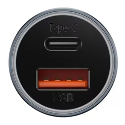 Baseus CGJM000113 Golden Contactor Max 60W/USB-A + USB-C szürke autós töltő