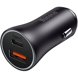 Baseus CGJM000113 Golden Contactor Max 60W/USB-A + USB-C szürke autós töltő