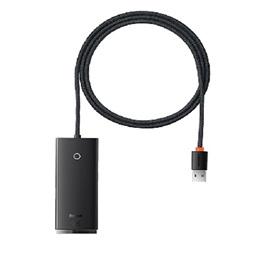 Baseus Lite (USB-A > USB 3.0*4-re) 25cm WKQX030001 Fekete 4 portos USB-A HUB adapter
