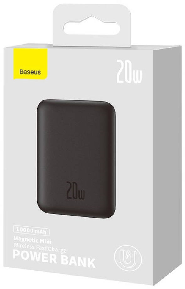 Baseus P10059001113-00 Magnetic Mini Air 10000mAh 20W fekete vezeték nélküli gyors töltő és power bank
