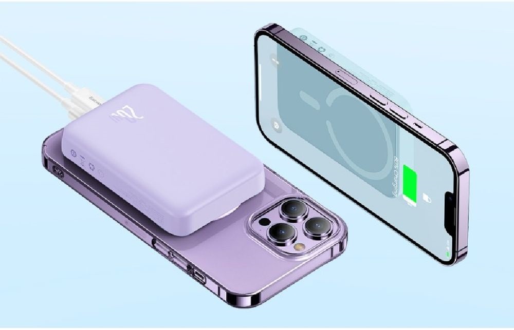 Baseus P10059001513-00 Mini Air 10000mAh 20W mágneses lila power bank