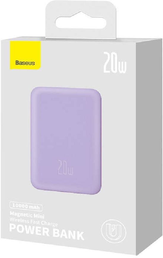 Baseus P10059001513-00 Mini Air 10000mAh 20W mágneses lila power bank