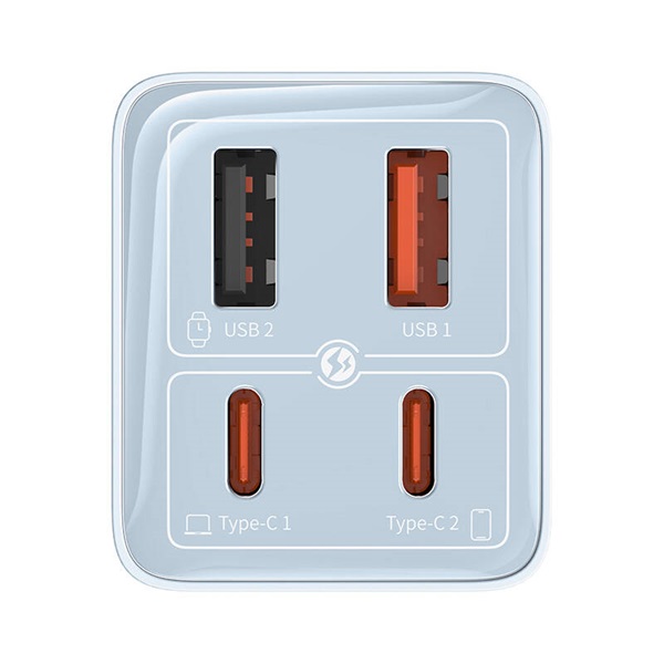 Baseus P10162701313-00 GAN6 Pro 65W kék hálózati gyorstöltő adapter