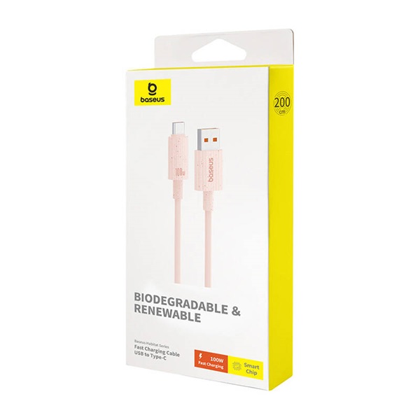 Baseus P10360203421-01 Habitat Series 2m USB - Type-C 100W rózsaszín gyorstöltő kábel