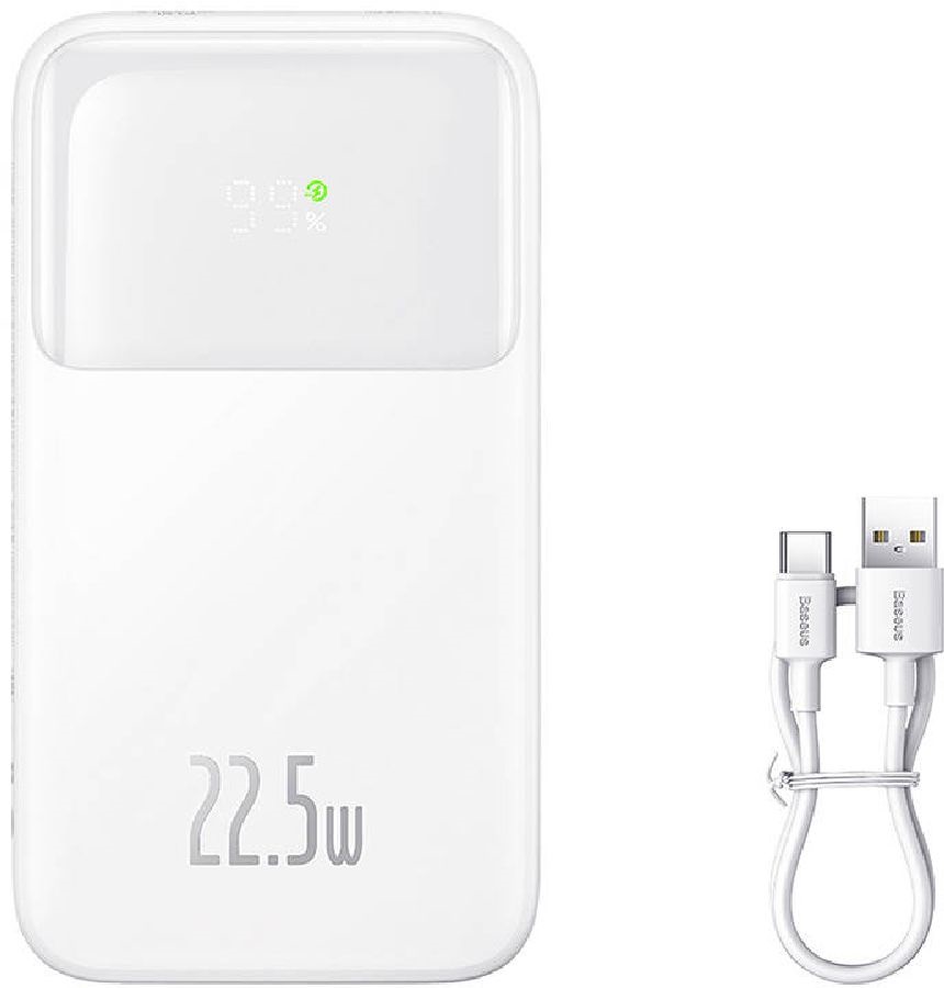 Baseus PPMD020002 Comet 10000mAh 22,5W fehér power bank