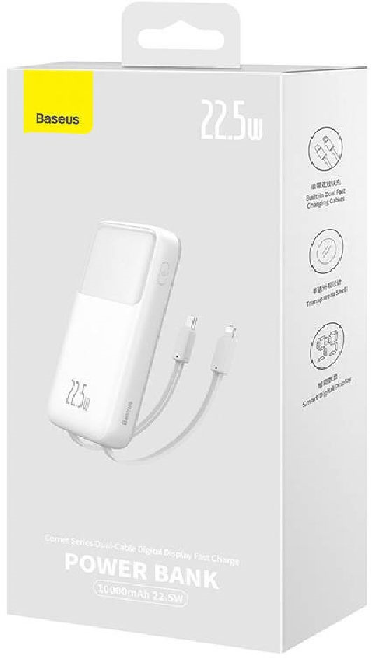 Baseus PPMD020002 Comet 10000mAh 22,5W fehér power bank