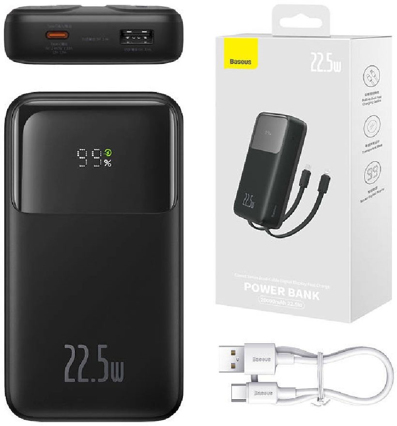 Baseus PPMD020101 Comet 20000mAh 22,5W fekete power bank