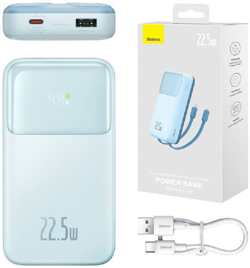 Baseus PPMD020103 Comet 20000mAh 22,5W kék power bank