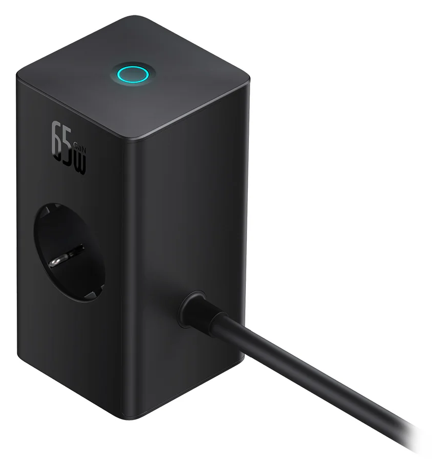 Baseus PSLR000301 PowerCombo 65W fekete hálózati töltő és elosztó