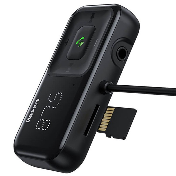 Baseus S-16 fekete autós töltő és FM transzmitter