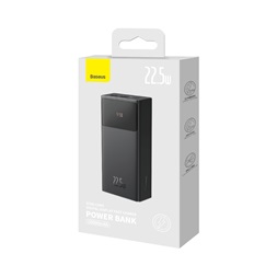 Baseus Star-Lord 30.000 mAh, 22.5W, USB-C, fekete digitális kijelzős gyorstöltős Power Bank