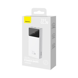 Baseus Star-Lord PPXJ080002 20.000mAh, 22.5W, fehér (USB-C kábel, 3A, 0.3m) kijelzős Power Bank