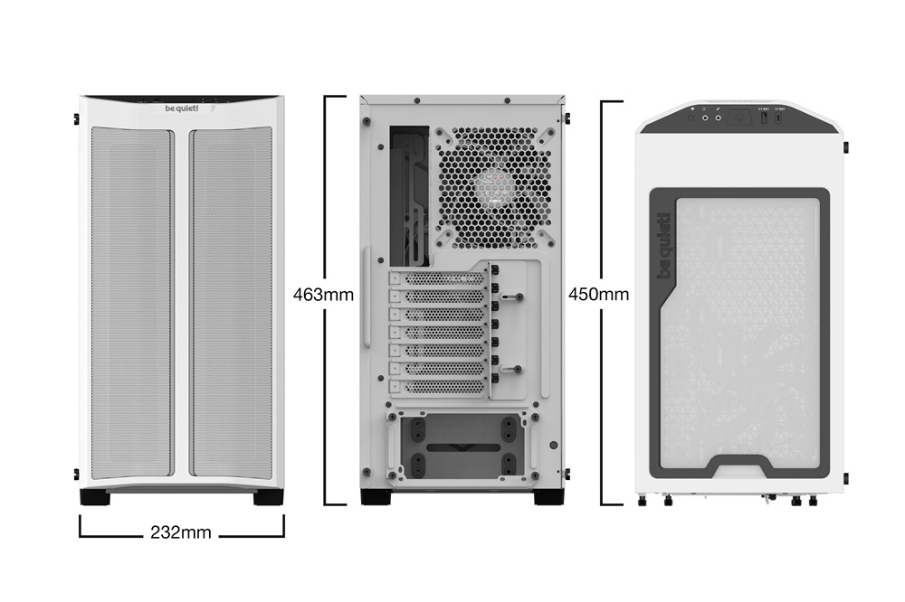 Be Quiet! Pure Base 500DX fehér (táp nélküli) ablakos ATX ház
