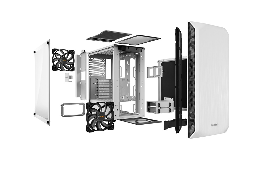 Be Quiet! Pure Base 500 fehér (táp nélküli) ablakos ATX ház