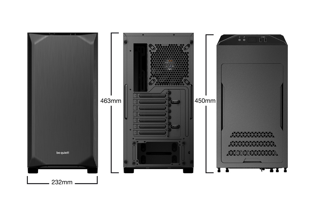 Be Quiet! Pure Base 500 fekete (táp nélküli) ablakos ATX ház