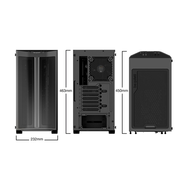 Be Quiet! Pure Base 500 fekete (táp nélküli) ablakos ATX ház