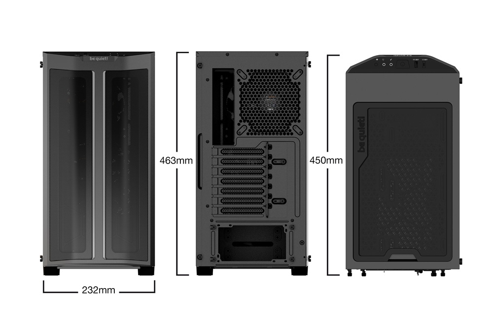 Be Quiet! Pure Base 500 fekete (táp nélküli) ablakos ATX ház