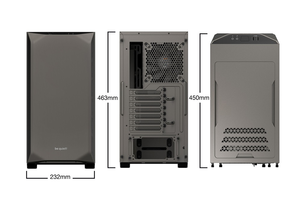 Be Quiet! Pure Base 500 szürke (táp nélküli) ablakos ATX ház