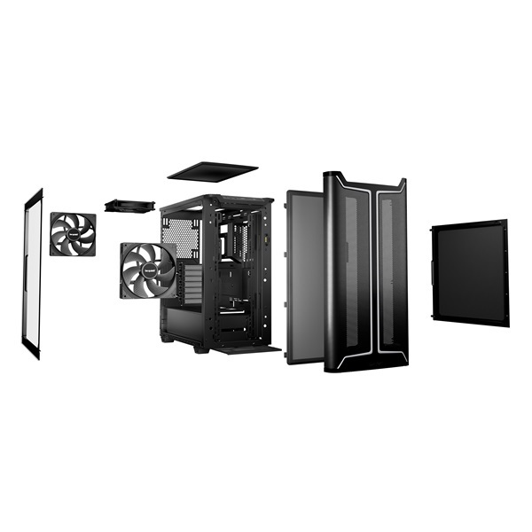 Be Quiet! Pure Base 501 DX fekete (táp nélküli) ablakos ATX ház