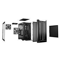 Be Quiet! Pure Base 501 DX fekete (táp nélküli) ablakos ATX ház