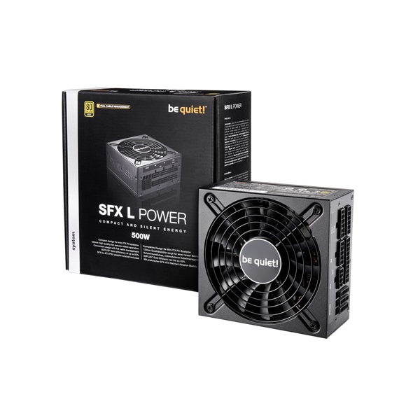 Be Quiet! SFX-L Power 500W 80+ Gold ventillátorral dobozos tápegység