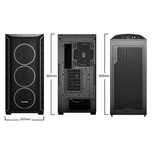 Be Quiet! Shadow Base 800 FX Black (ATX, edzett üveg oldallap) fekete számítógépház