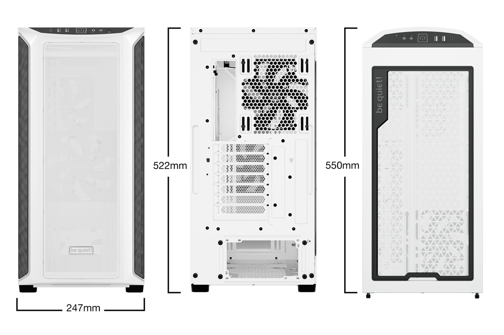 Be Quiet! Számítógépház - Shadow Base 800 DX White (ATX, edzett üveg oldallap, fehér)