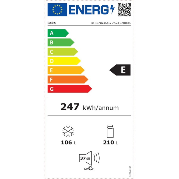 Beko B1RCNA364G alulfagyasztós hűtőszekrény