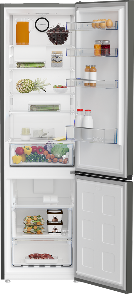 Beko B1RCNA404G titánszürke, alulfagyasztós, Hűtő:249L, Fagyasztó:106L, No frost hűtőszekrény