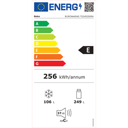 Beko B1RCNA404G titánszürke alulfagyasztós hűtőszekrény