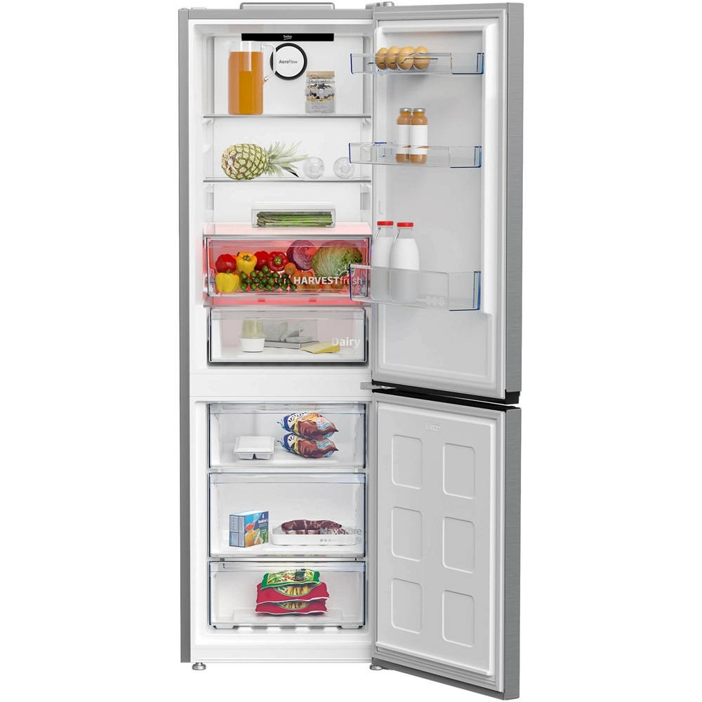 Beko B3RCNA364HXB1 ezüst, alulfagyasztós, Hűtő:210L, Fagyasztó:106L, hűtőszekrény