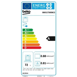 Beko BBIS17300BCS fekete, beépíthető, sütőtér: 72L, légkeverés, sütő (Újszerű)