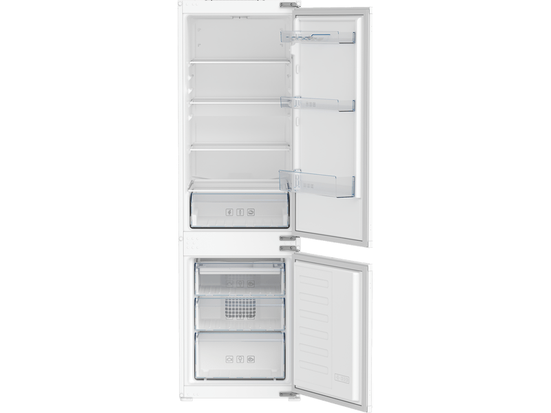 Beko BCSA285K4SN fehér, alulfagyasztós, beépíthető, Hűtő:193L, Fagyasztó:78L, hűtőszekrény