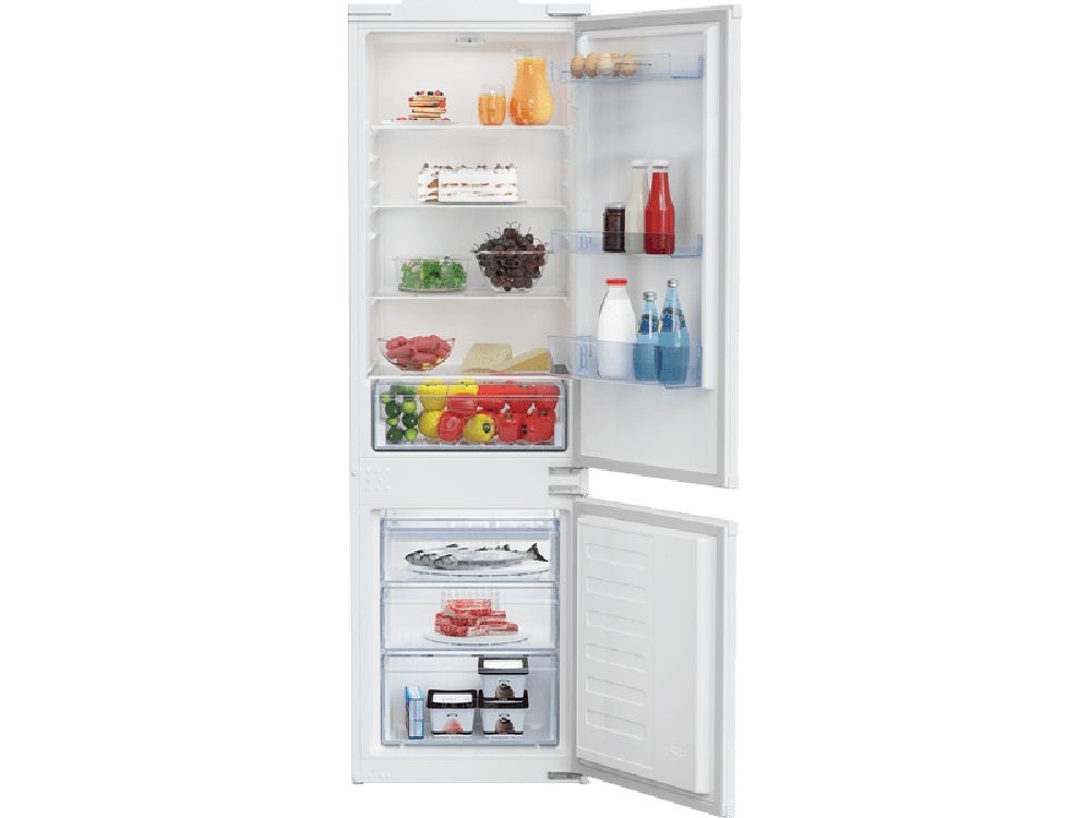 Beko BCSA285K4SN fehér, alulfagyasztós, beépíthető, Hűtő:193L, Fagyasztó:78L, hűtőszekrény