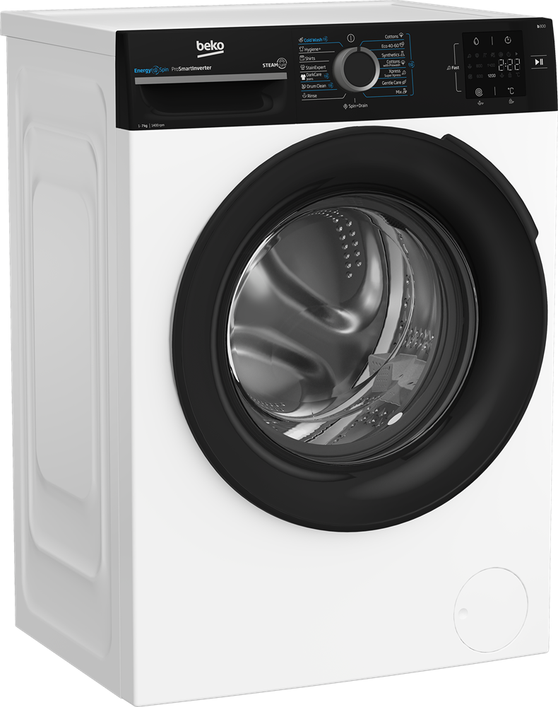 Beko BM3WFSU37413WPBB1 fehér, elöltöltős, keskeny, max.1400ford., 7 kg, mosógép