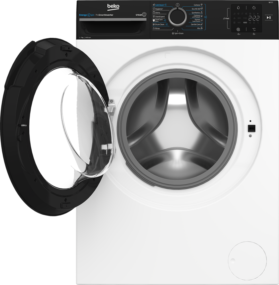 Beko BM3WFSU37413WPBB1 fehér, elöltöltős, keskeny, max.1400ford., 7 kg, mosógép