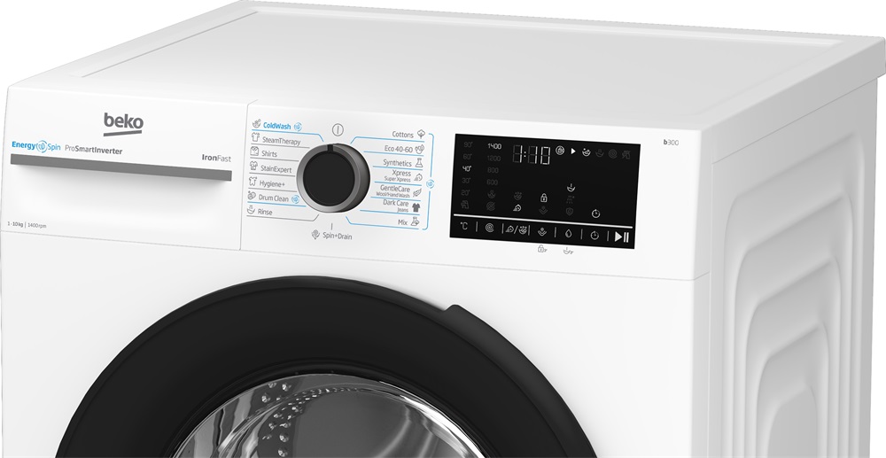 Beko BM3WFU410415WB fehér, elöltöltős, max.1400ford., 10 kg, mosógép