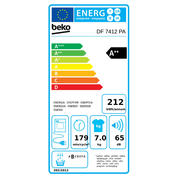 Beko DF7412PA 7 kg hőszivattyús szárítógép