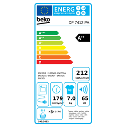Beko DF7412PA 7 kg hőszivattyús szárítógép