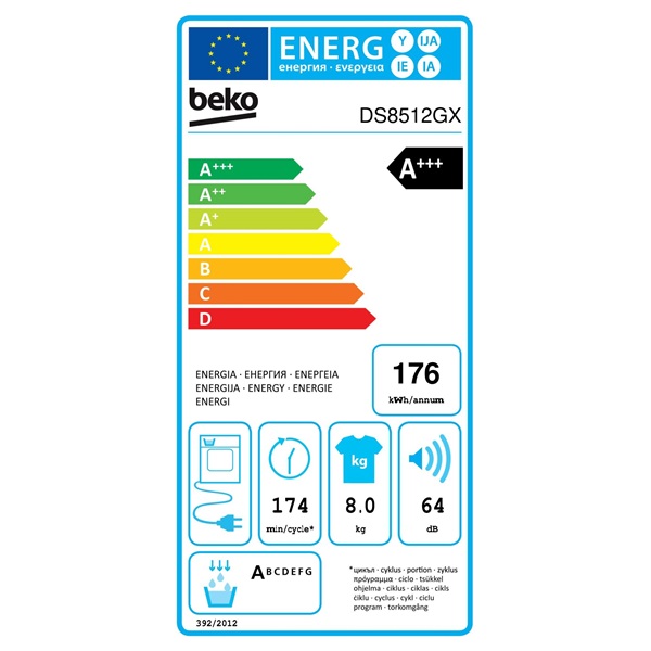 Beko DS8512GX 8 kg hőszivattyús szárítógép (Újszerű)